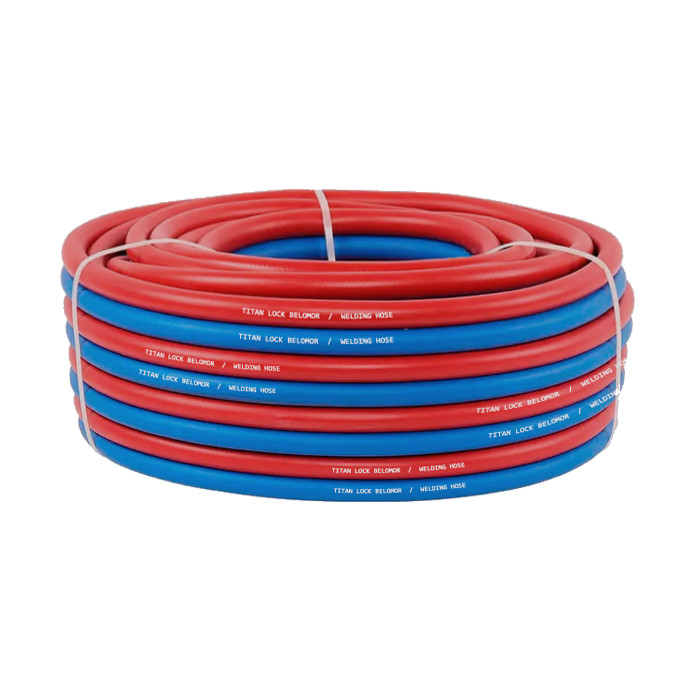 Рукав для сварки «BELOMOR», двойной (синий/красный), внутр. диам. 10мм, 20bar, TL010BM TITAN LOCK