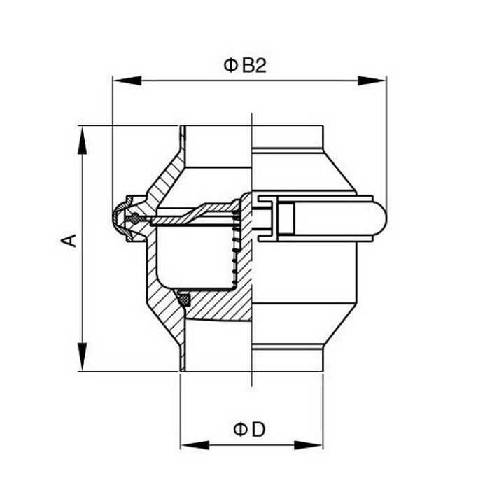 Обратный клапан нержавеющий (AISI304) DN100, типа сварка-сварка TLCV100WDS TITAN LOCK