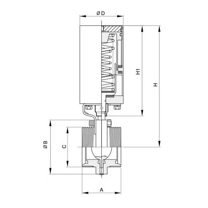 Затвор дисковый с пневмоприводом нерж. 304 DN25, тип резьба-резьба,  DIN TLSD25THS-P TITAN LOCK