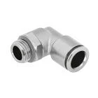 Фитинг цанговый угловой 8 мм, наруж. резьба 1/4",  нерж.сталь, тип PL, TLP-PL8-02SS TITAN LOCK