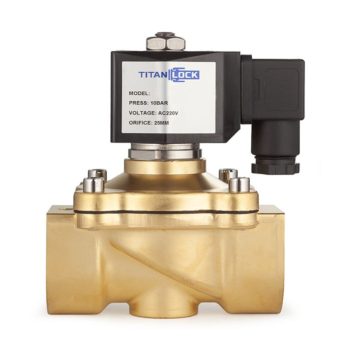 Соленоидный клапан нормально-закрытый, прямого действия, 220В, PN10, Латунь/EPDM, DN6, TLSC6/10EP1B TITAN LOCK