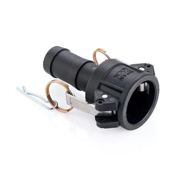 Камлок полипропиленовый тип С, розетка с хвостовиком 1", TL100CPP TITAN LOCK