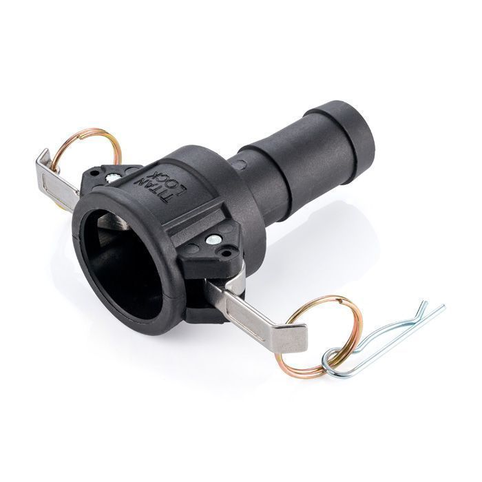 Камлок полипропиленовый тип С, розетка с хвостовиком 1", TL100CPP TITAN LOCK