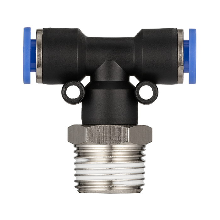Фитинг цанговый Т-образный, 4 мм, наруж. резьба 3/8", пластик, тип PB, TLP-PB4-03 TITAN LOCK