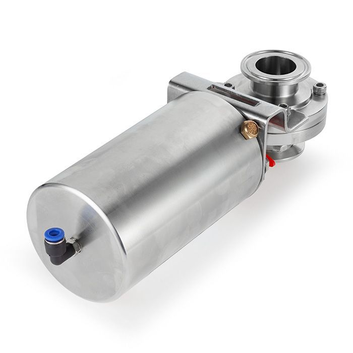 Затвор дисковый с пневмоприводом нерж. 304 DN40, тип clamp-clamp, DIN TLSD40CLS-P TITAN LOCK