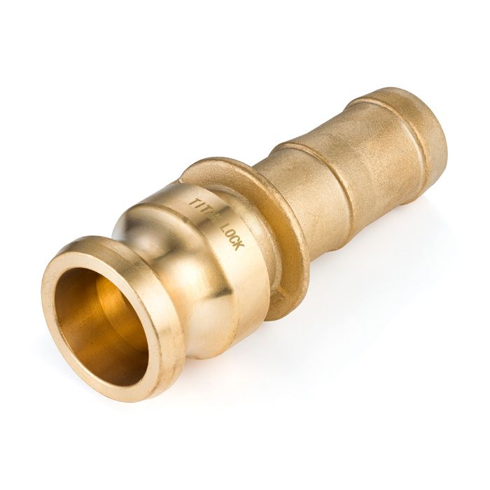 Камлок латунный тип E, ниппель с хвостовиком 2", TL200EBR TITAN LOCK