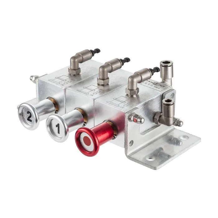 Пневматический блок управления донными клапанами автоцистерны 2-х отсечный, алюминий, TLCU2 TITAN LOCK