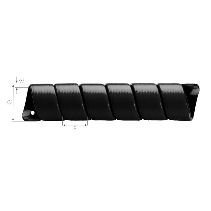 Спираль защитная пластиковая для шлангов, тип СП, 9мм, черная, TLDSP9-BK TITAN LOCK