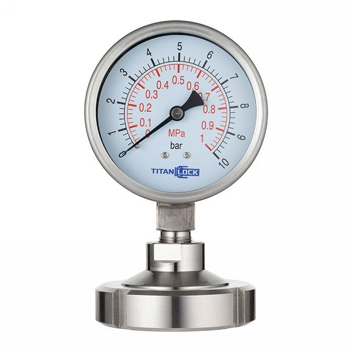 Манометр нержавеющий с мембранным разд.,10/0,2 Бар, гайка DN50, корп. 100мм, TLSPG50/100MN TITAN LOCK