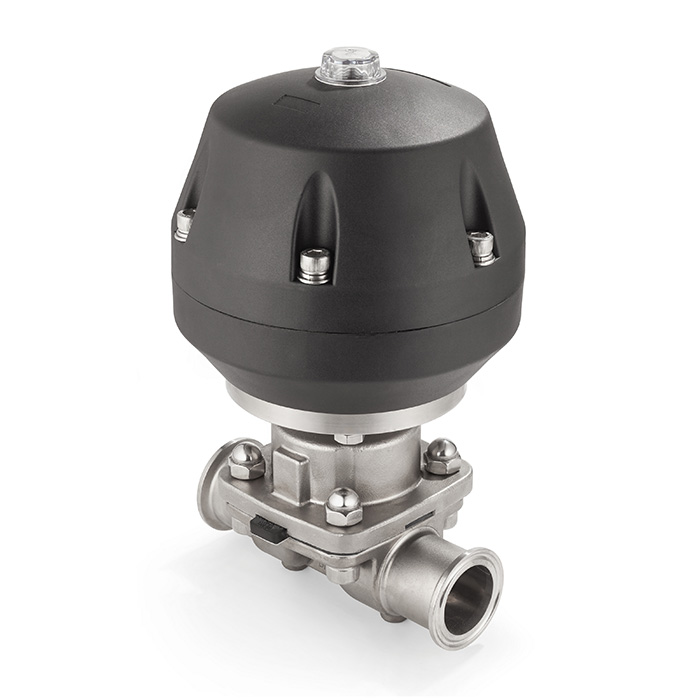 Мембранный клапан нерж.316 типа clamp, с пневмоприводом (полипроп.), DN40 DIN TL40DVCL-PP TITAN LOCK