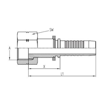Фитинг DN 10 ORFS (Г) 13/16", TL-ORFS10F13/16 TITAN LOCK