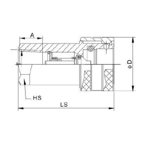 3/8in, БРС серия А, ISO 7241-A, розетка, нерж. сталь 316 TL3AF-SS TITAN LOCK