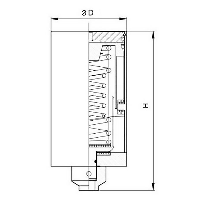 Пневмопривод воздух/пружина верт, размер 85, нерж, TLPAV85NC-S TITAN LOCK