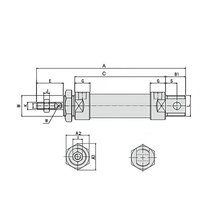 Пневмоцилиндр серии MAL, 16X100, TLP-PC16X100MAL TITAN LOCK