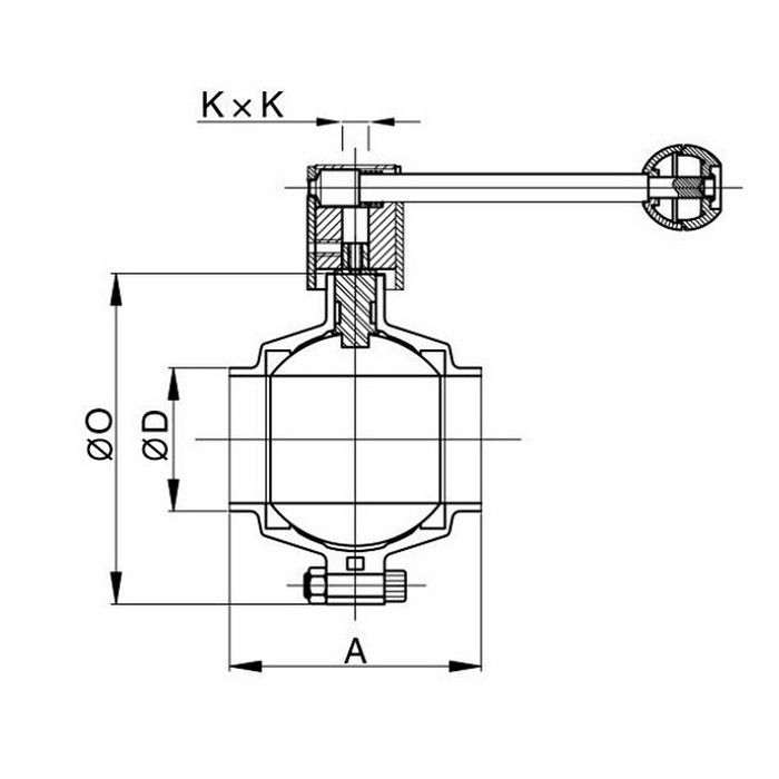 Кран шаровый нержавеющий (AISI304) DN32, типа сварка-сварка, DIN TLHBV032WDS TITAN LOCK