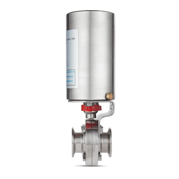 Затвор дисковый с пневмоприводом нерж. 304 DN40, тип clamp-clamp, DIN TLSD40CLS-P TITAN LOCK