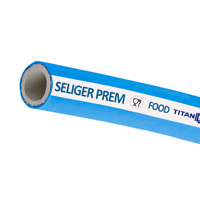 Пищевой  рукав «SELIGER-PREM», нап/всас, вн. диам. 76 мм, -40C, 10bar, EPDM, TL076SL-PR TITAN LOCK