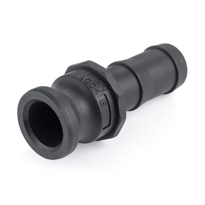 Камлок полипропиленовый тип E, ниппель с хвостовиком 1", TL100EPP TITAN LOCK