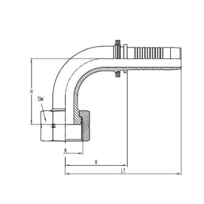 Фитинг DN 10 ORFS (Г) 9/16" (90), TL-ORFS10F9/16-90 TITAN LOCK
