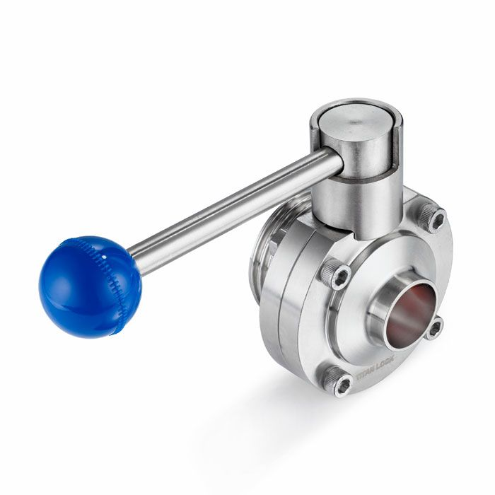 Затвор дисковый нержавеющий (AISI304) DN80, типа сварка-резьба, DIN TLSD080WTS TITAN LOCK