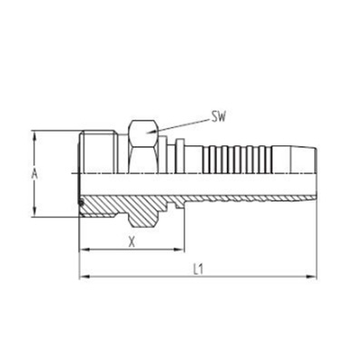 Фитинг DN 10 ORFS (Ш) 9/16", TL-ORFS10M9/16 TITAN LOCK