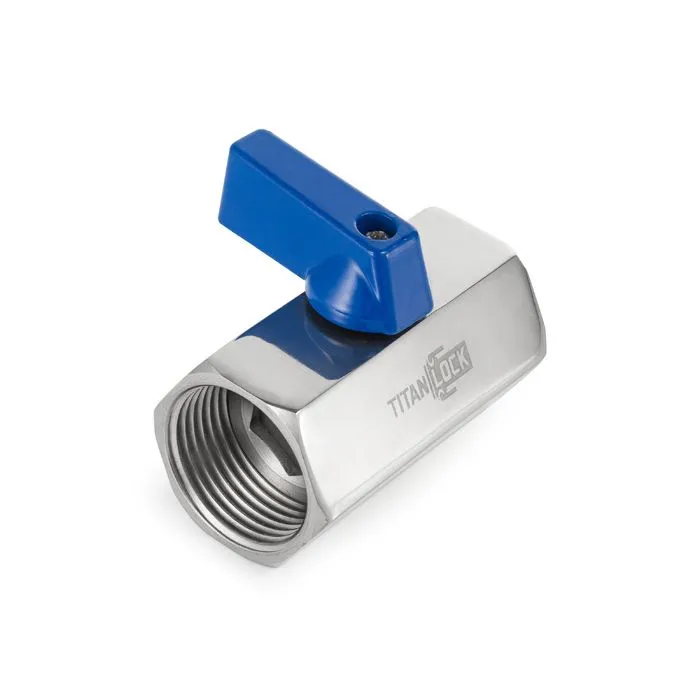 Шаровый кран мини ВР-ВР, резьба BSP 1", нерж. сталь, TL1MBV-FF TITAN LOCK