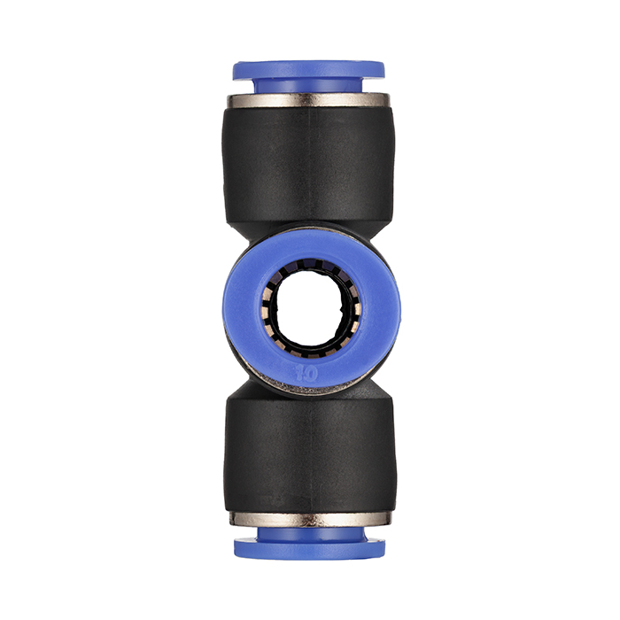 Фитинг цанговый X-образный пневматический, 4 мм, пластик, тип PZA, TLP-PZA4 TITAN LOCK