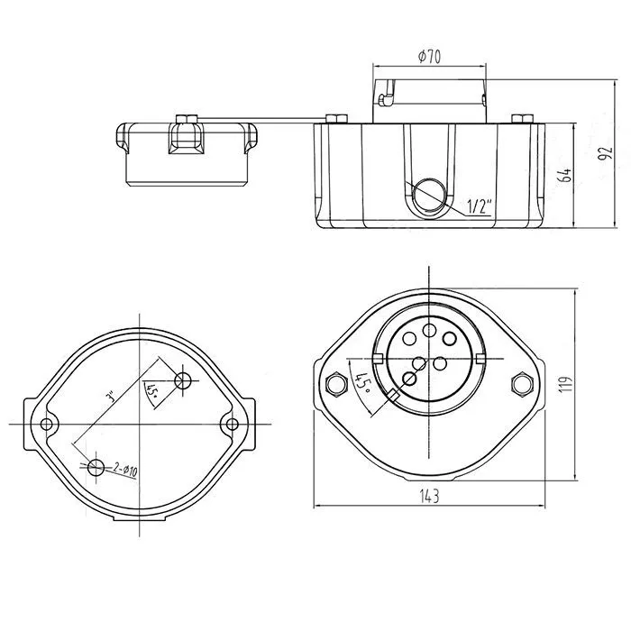 Розетка оптическая, 6-ти контактная, 3 J-слота, алюминий, TLPS-6 TITAN LOCK