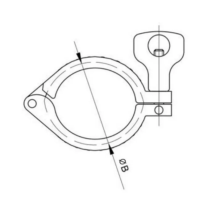 Хомут CLAMP одноосевой DN50 нерж. 304, DIN TL50CLC TITAN LOCK