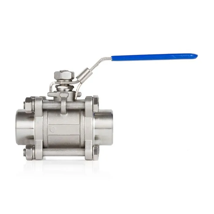 1in, Трехсоставной шаровый кран из нержавеющей стали (AISI 304) типа "сварка-сварка", TL100TPBVSS-WD TITAN LOCK