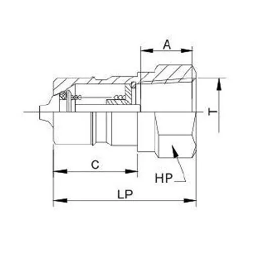 3/4in, БРС серия А, ISO 7241-A, ниппель, нерж. cталь 316 TL6AM-SS TITAN LOCK