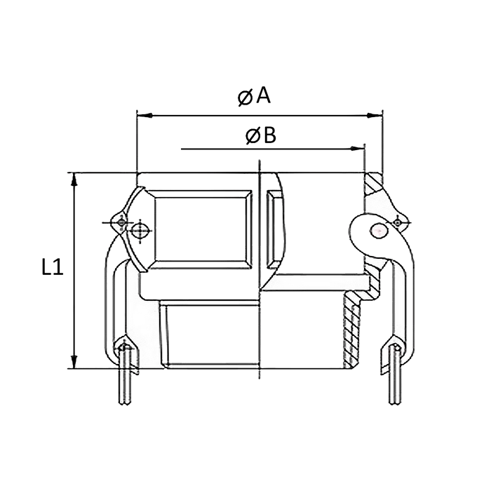 Камлок полипропиленовый тип B розетка, наруж. резьба BSP 4", TL400BPP TITAN LOCK