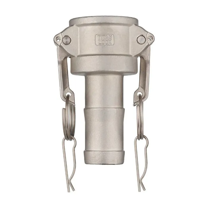 Камлок нержавеющий тип С, розетка с хвостовиком 1", AISI304, TL100CSS TITAN LOCK