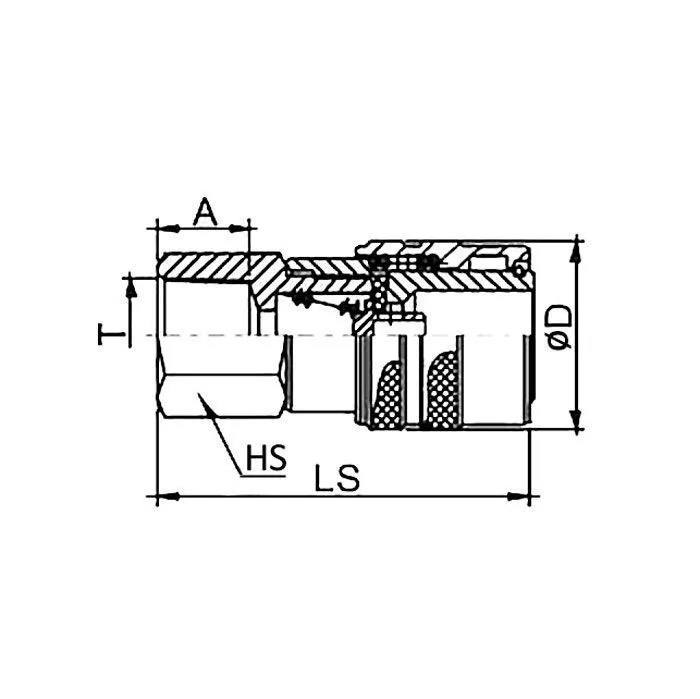 3/8in, БРС серия D, ISO 6150 B, розетка, внутр.резьба, латунь TL3DF-B TITAN LOCK
