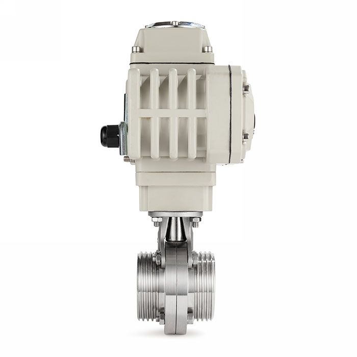 Затвор дисковый с электроприводом нерж. 304 DN65, тип резьба-резьба, DIN TLSD65THS-E TITAN LOCK