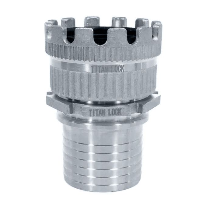 Соединение TankWagen, комплект (муфта MK б/рукоятки + штуцер под рукав), нерж. сталь, TLMKS80SS TITAN LOCK