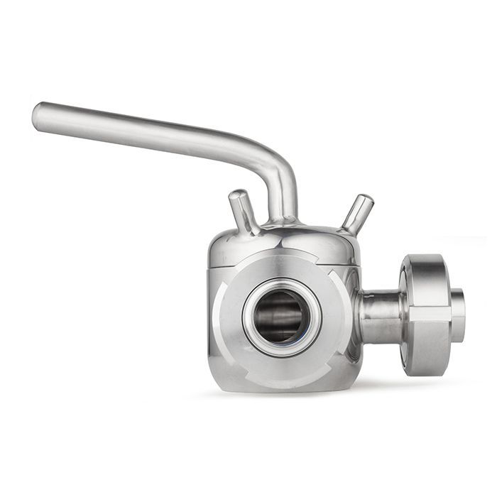 Кран пробковый трехходовой нерж 304, тип T, DN25, TL3СV25T-S TITAN LOCK