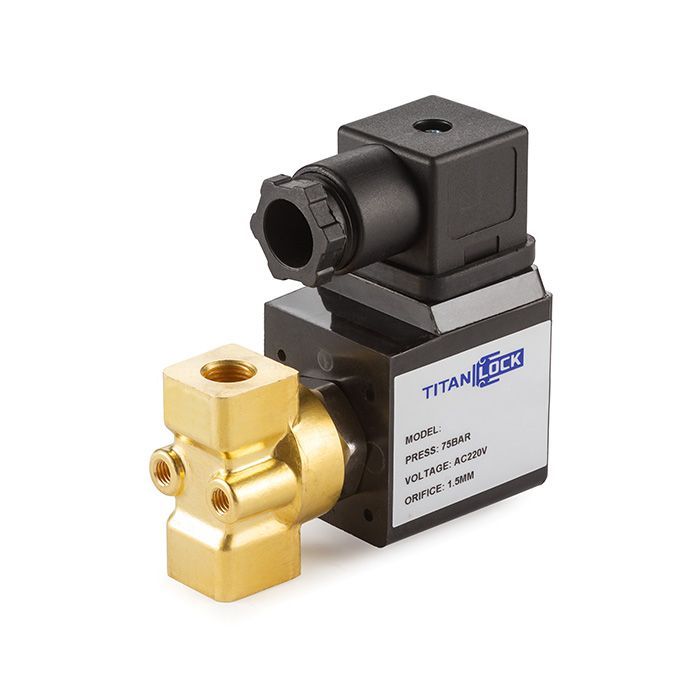 Соленоидный клапан нормально-закрытый, пилотный, 220В, PN75, Латунь/PTFE, DN25, TLSCP25/75PT1B TITAN LOCK