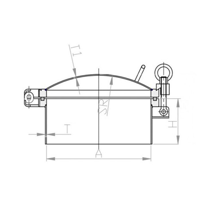 Люк круглый под давление нержавеющий DN800, пласт.ручки, TLTK800SHP TITAN LOCK