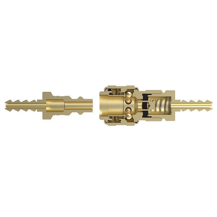 1/4in, БРС серия D, ISO 6150 B, розетка, хвост под рукав, латунь TL2DFH-B TITAN LOCK