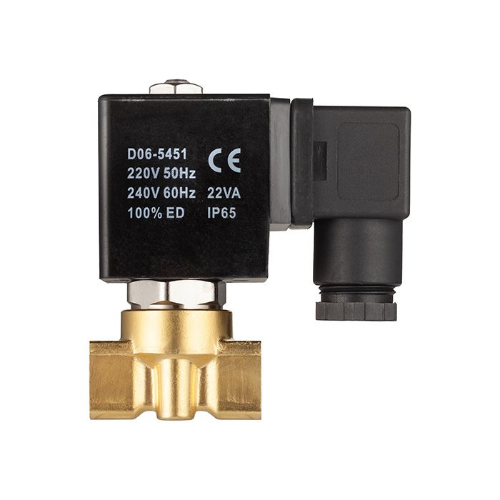 Соленоидный клапан нормально-закрытый, пилотный, 220В, PN75, Латунь/PTFE, DN8, TLSCP8/75PT1B TITAN LOCK