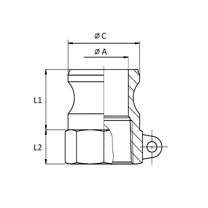 Камлок полипропиленовый тип А ниппель, внутр. резьба BSP 1 1/4", TL125APP TITAN LOCK