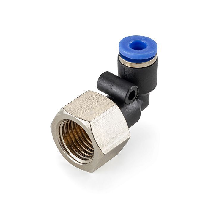Фитинг цанговый угловой 8 мм, внутр. резьба 1/2", пластик, тип PLF, TLP-PLF8-04 TITAN LOCK
