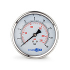 Манометр нержавеющий виброустойчивый, 16/0,2 Бар, корп.63мм, креп.сзади 3/8, TLSPGV63B3/8 TITAN LOCK