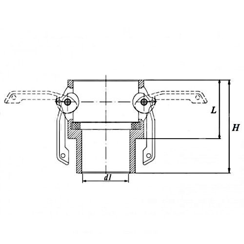Камлок алюминиевый тип B серия "EcoLine" розетка, наруж. резьба BSP 3/4", TL75BAL-EL TITAN LOCK