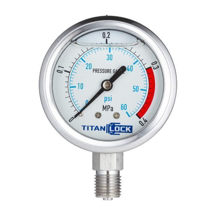 Шпунт-аппарат с манометром (левый), до 2,2 бар, под Clamp DN15 нерж. 304 TL15TGMLPG-CL TITAN LOCK