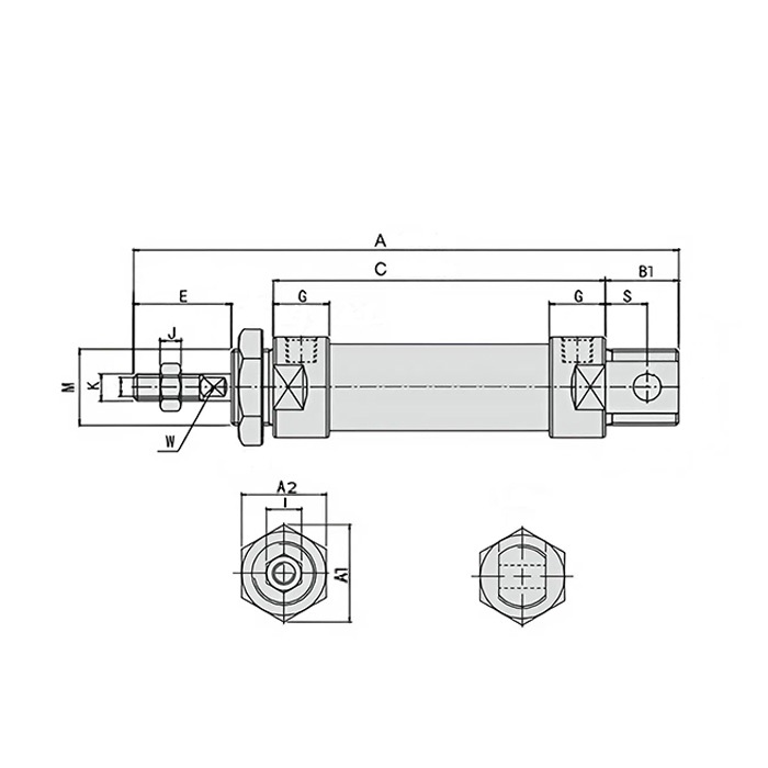 Пневмоцилиндр серии MAL, 16X100, TLP-PC16X100MAL TITAN LOCK