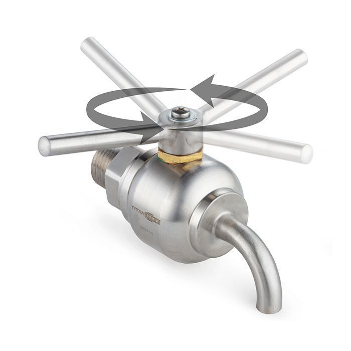 Пробоотборный кран нерж. 316, DN12, TLSC12SS TITAN LOCK