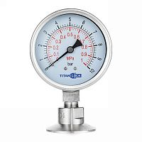 Манометр нержавеющий с мембранным разд.,10/0,2 Бар, Clamp DN32, корп. 100мм, TLSPG32/100CL TITAN LOC