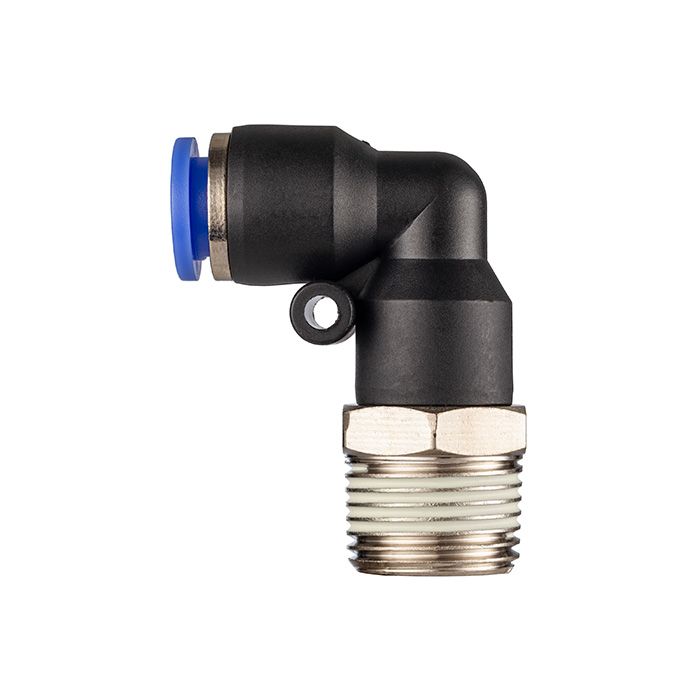 Фитинг цанговый угловой 12 мм, наруж. резьба 1/4", пластик, тип PL, TLP-PL12-02 TITAN LOCK